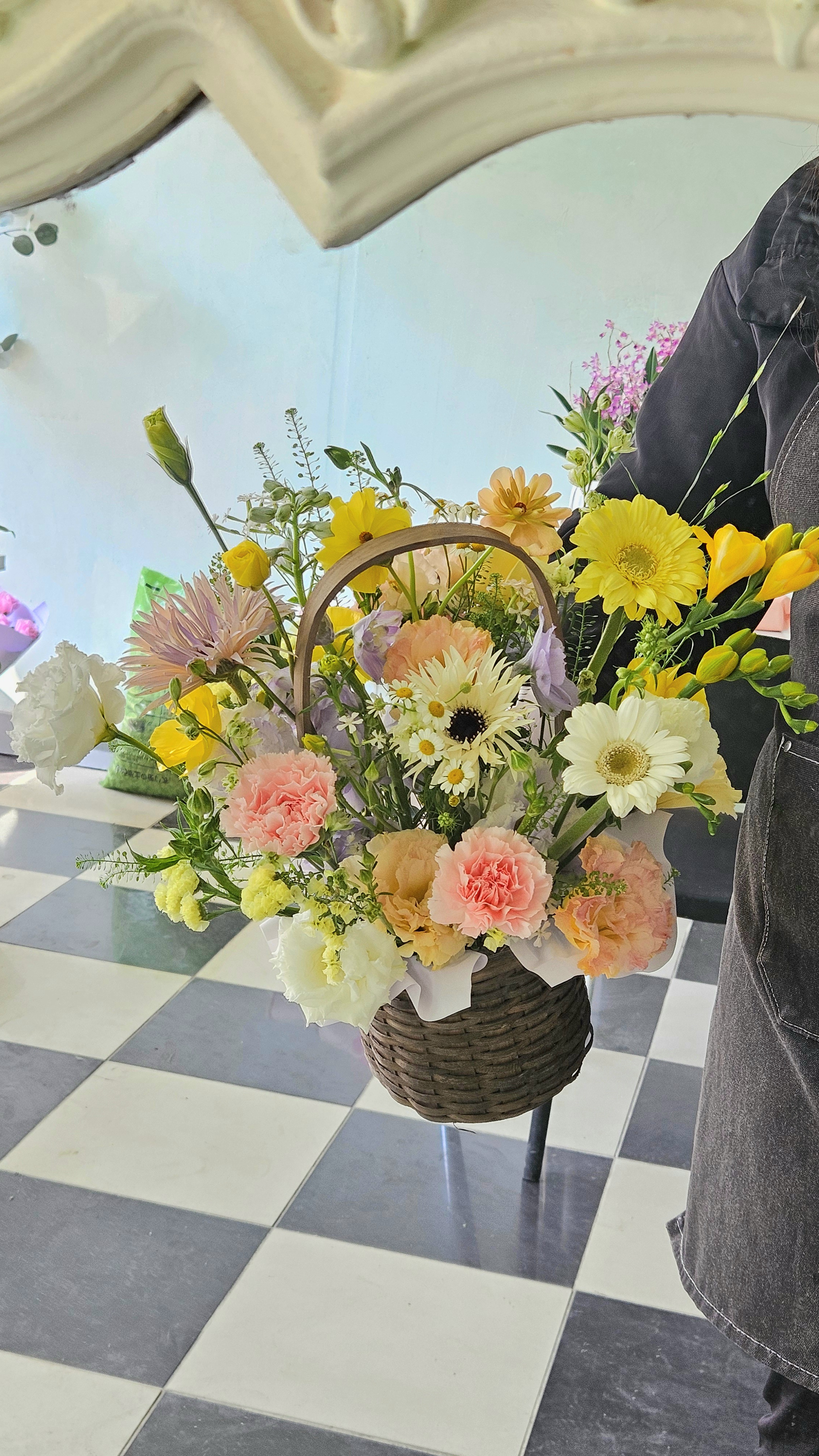 봄 파스텔 바구니